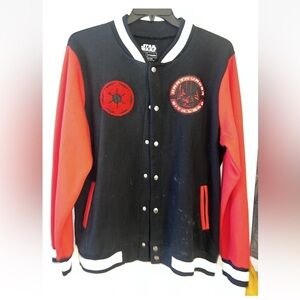 Star Wars Baseball Jacket Black Red Darth Vader Size L